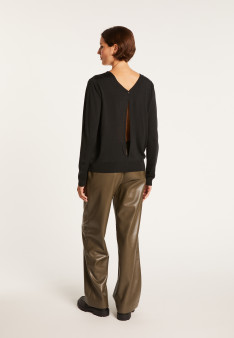 Wool and silk jumper with a slit in the back - Euphrosine