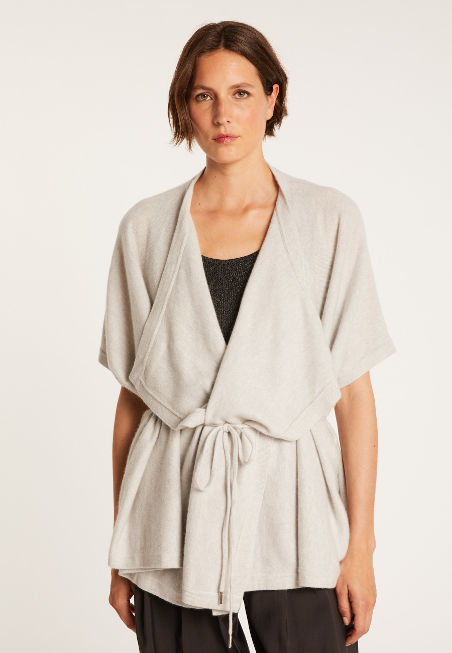 Gilet kimono sans manches - Harriet 6602 colombe - 24 rose clair