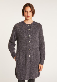 Long 2-pocket mohair cardigan - Gaya