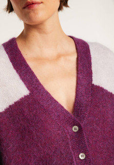 Cardigan col V en mohair - Flora