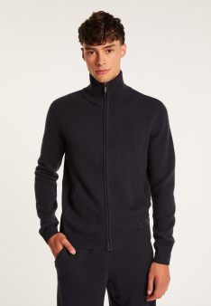 Gilet zippé en cachemire - François 6340 Marine - 05 bleu marine