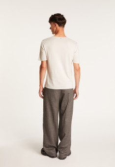 Cotton and cashmere T-shirt with Tunisian collar - Harumi