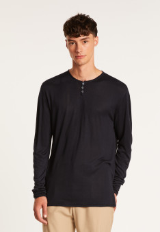 Cotton and cashmere Henley jumper - Honura