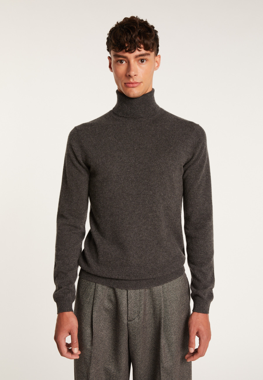 Pull col roulé en cachemire - Bruno 6611 gris anthracite - 10 Gris foncé