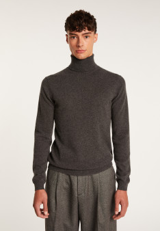 Pull col roulé en cachemire - Bruno 6611 gris anthracite - 10 Gris foncé