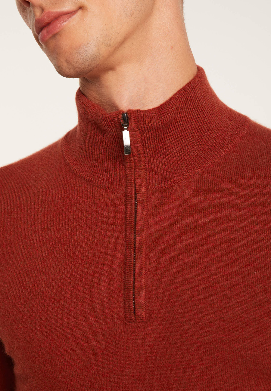 Pull col zippé en cachemire 2 fils - Emile