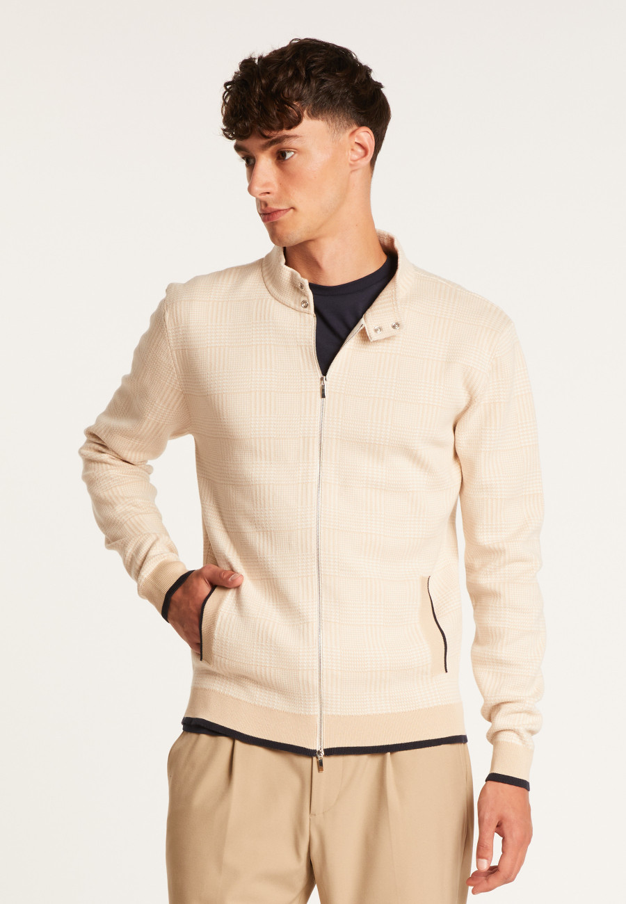 Veste en coton zippé avec poches - Doha 6844- 02 Blanc