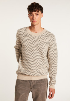 Pull motifs chevrons en laine et Alpaga - Luka 