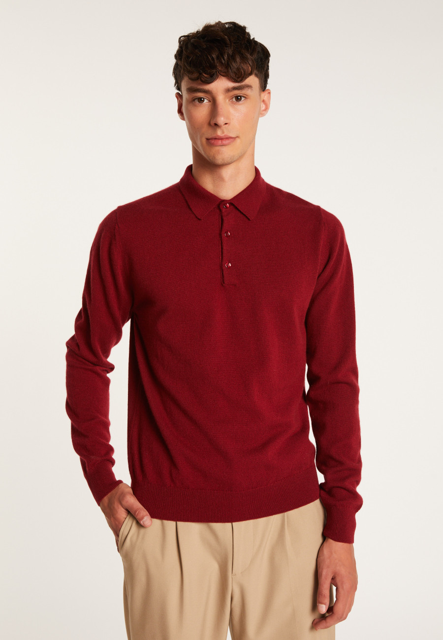 Pull col polo en cachemire - Emerson 7451 bronze - 83 Kaki