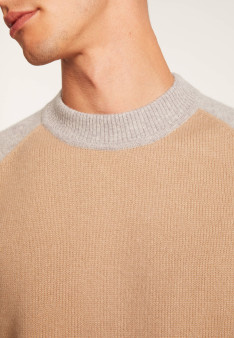 Two-tone cashmere sweater with raglan sleeves - Amalfi