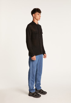 Chemise boutonnée en lin flammé - Randy 7650 kaki - 83 Kaki