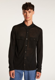 Chemise boutonnée en lin flammé - Randy 7650 kaki - 83 Kaki