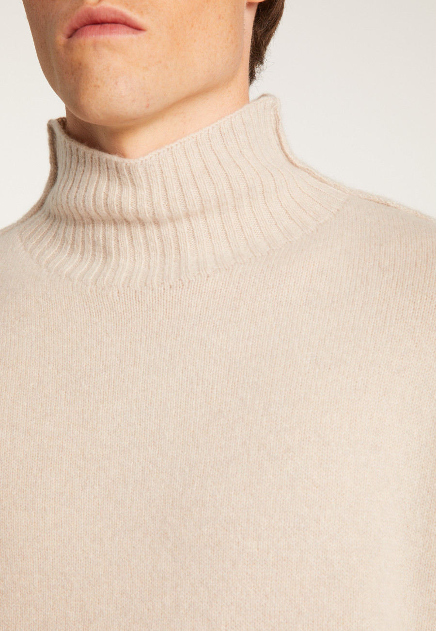 Cashmere Blend High Neck Sweater - Tiago