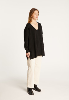 Pull col V oversize en cachemire - Apolline