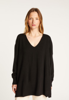 Pull col V oversize en cachemire - Apolline