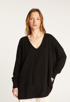 Pull col V oversize en cachemire - Apolline