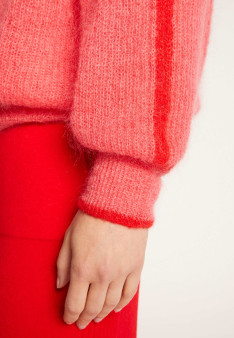 Pull bicolore col rond en mohair - Renée