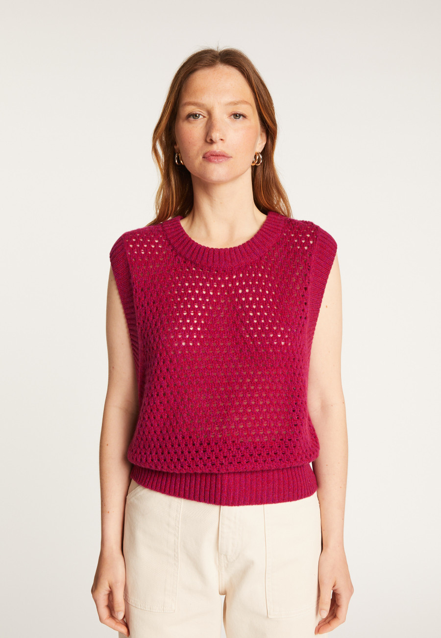 Sleeveless wool and cashmere sweater - Raven