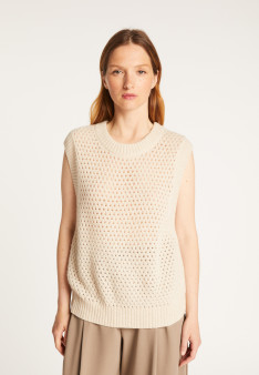 Sleeveless wool and cashmere sweater - Raven