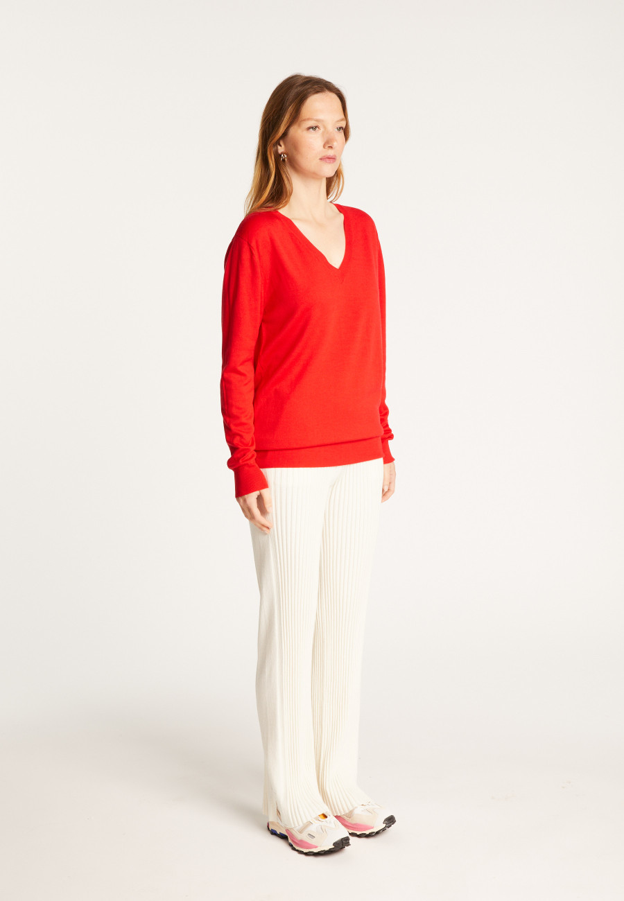 V-neck merino wool sweater - Arya