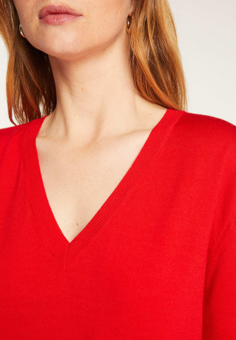 V-neck merino wool sweater - Arya