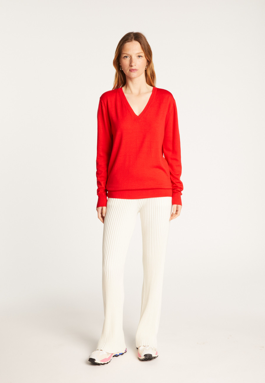 V-neck merino wool sweater - Arya