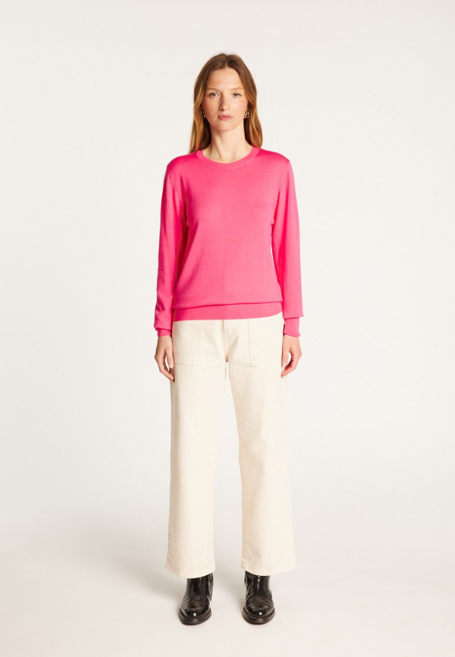 Round neck merino wool sweater - Asena