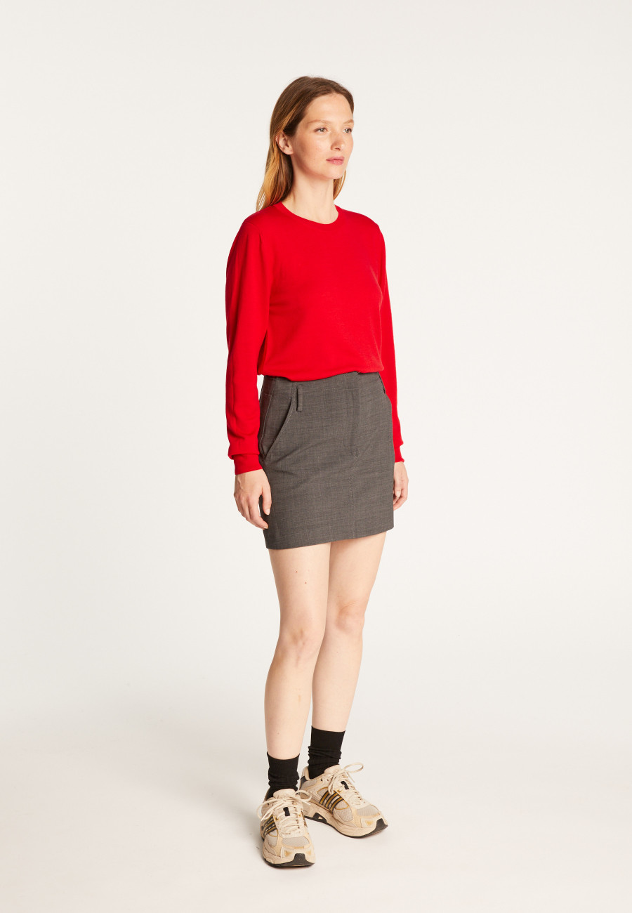 Round neck merino wool sweater - Asena