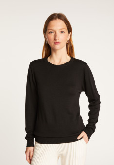 Round neck merino wool sweater - Asena