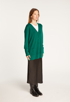 V-neck buttoned cardigan in merino wool - Alister