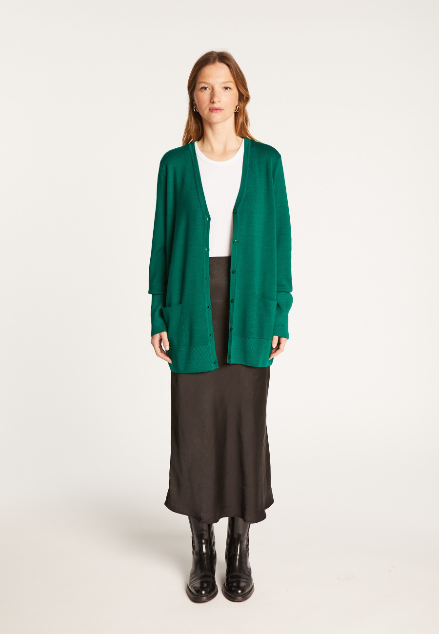 V-neck buttoned cardigan in merino wool - Alister