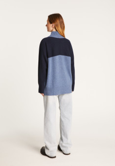 Two-tone high neck cashmere sweater - Roxane bis