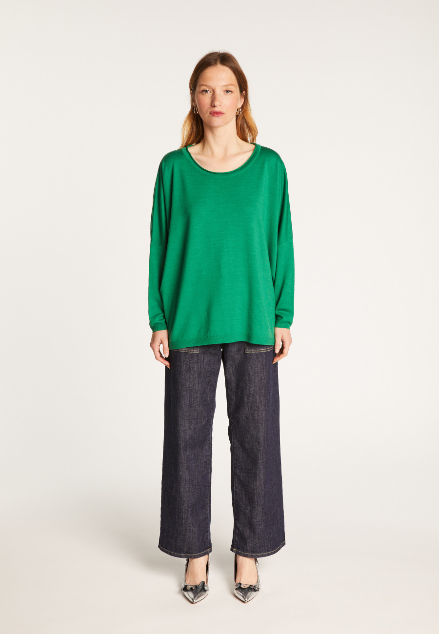 Loose-fit fine merino wool sweater - Azel