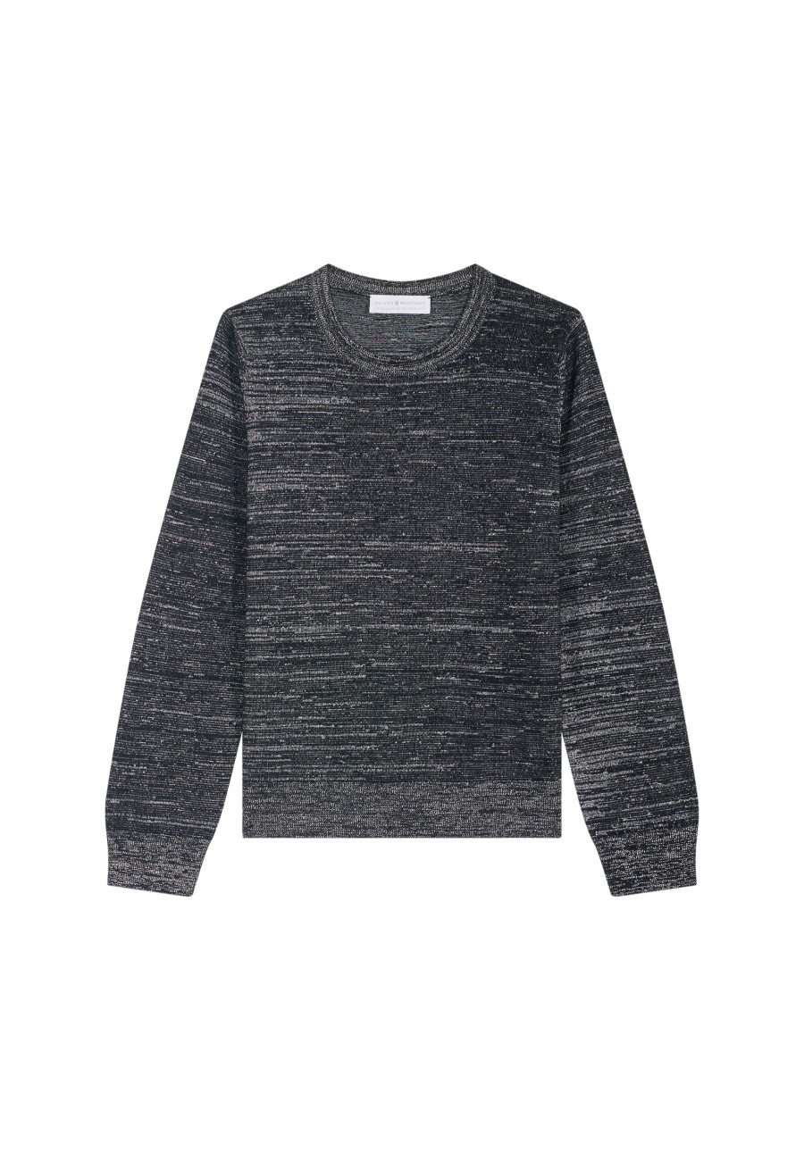 Pull col rond en laine mérinos lurex - Asena Lux