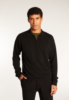 Cashmere Zip-Up Polo Shirt - Taylor