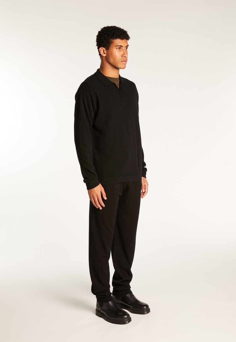 Cashmere Zip-Up Polo Shirt - Taylor