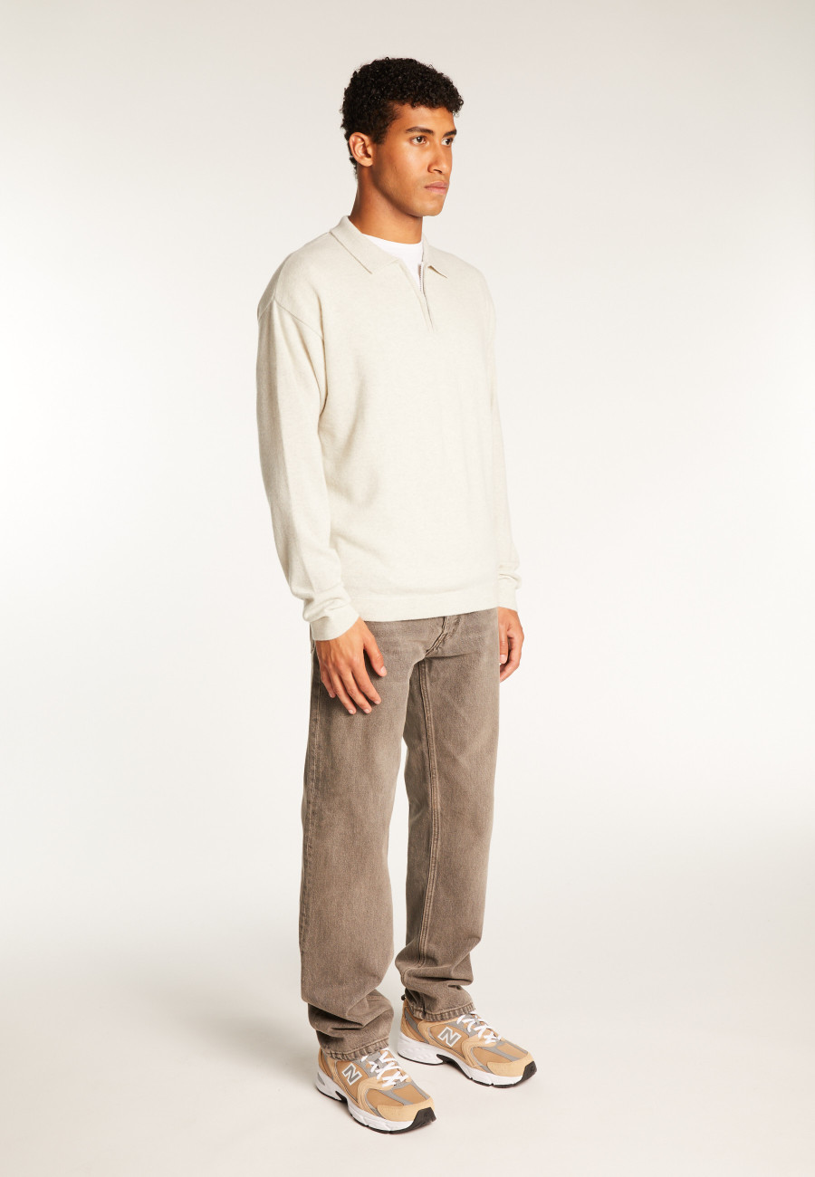 Cashmere Zip-Up Polo Shirt - Taylor