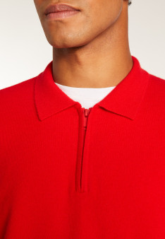 Cashmere Zip-Up Polo Shirt - Taylor