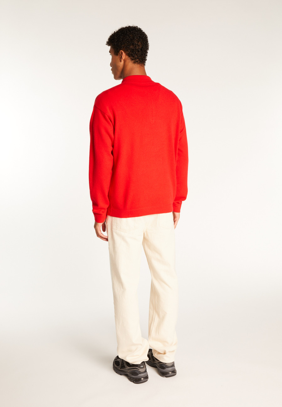 Cashmere Zip-Up Polo Shirt - Taylor