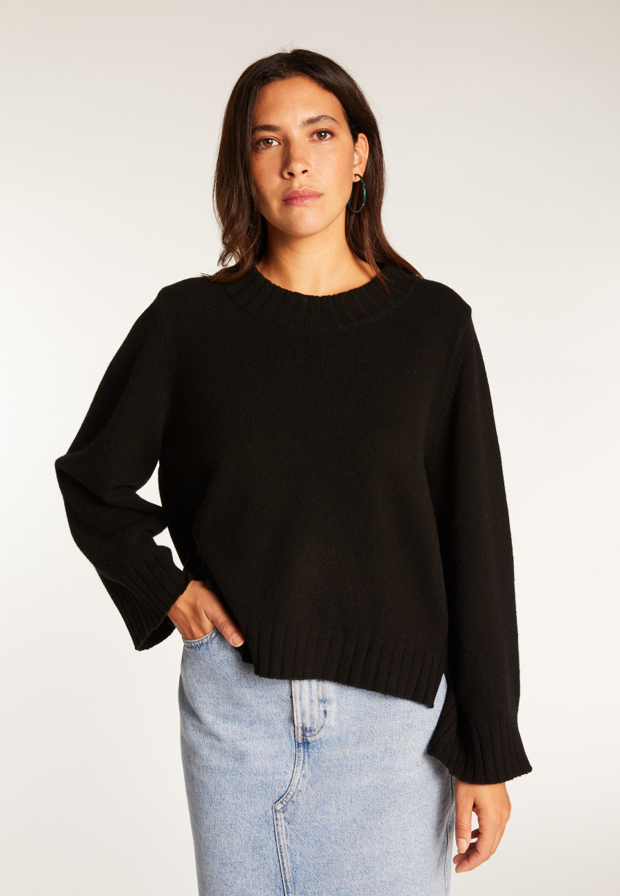 Cashmere crew neck short sweater - Vicky