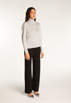 Turtleneck T-shirt in bamboo cashmere lurex fiber - Aéris Lux