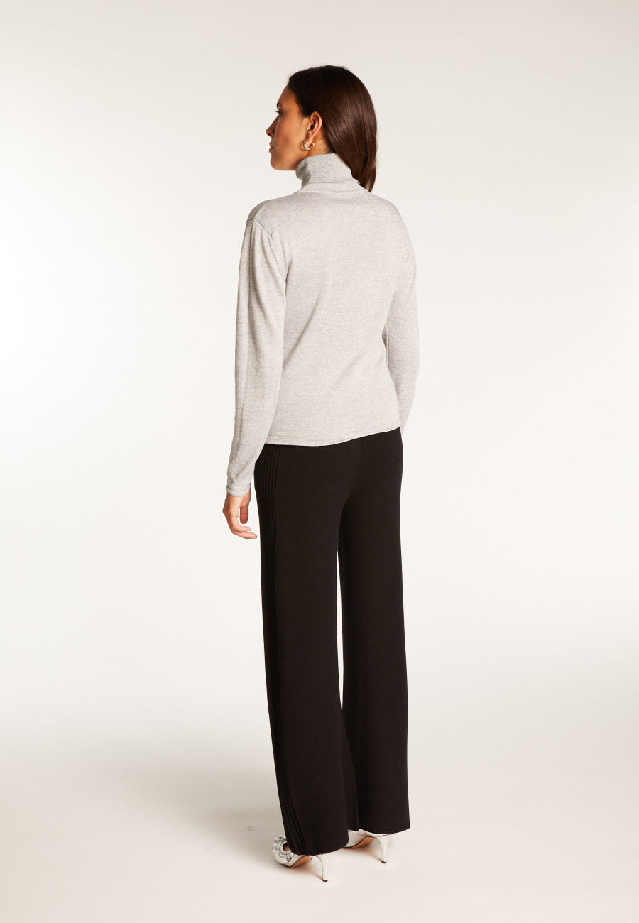 Turtleneck T-shirt in bamboo cashmere lurex fiber - Aéris Lux