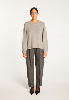 Cashmere crew neck short sweater - Vicky