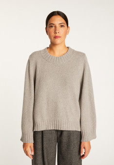 Cashmere crew neck short sweater - Vicky