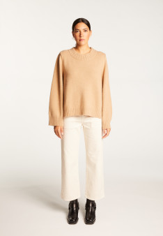 Cashmere crew neck short sweater - Vicky