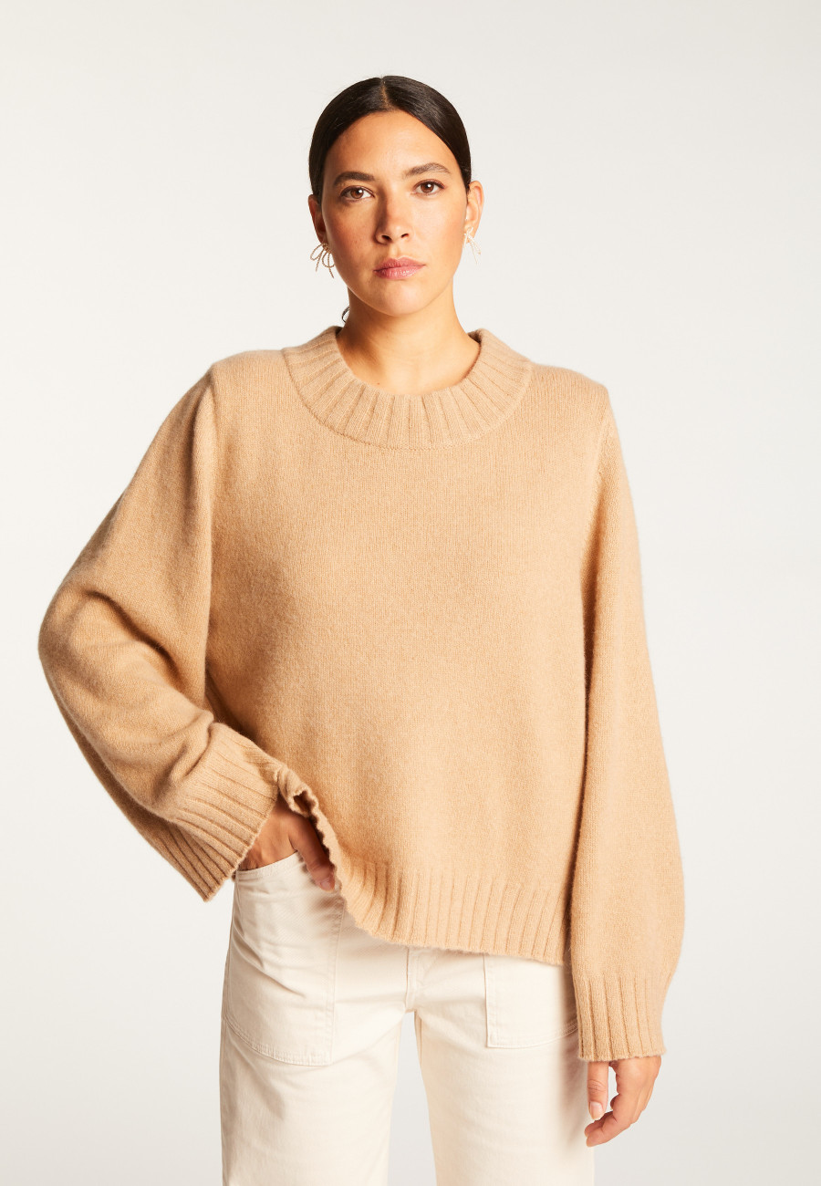 Cashmere crew neck short sweater - Vicky