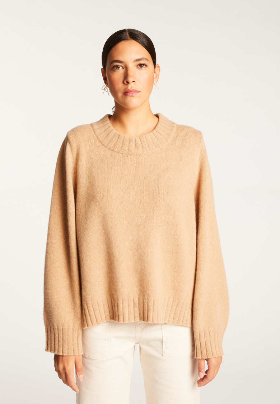 Pull court col rond en cachemire - Vicky