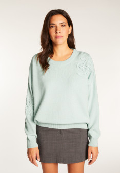 Embroidery sweater in wool and cashmere - Rachel