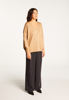 Batwing sleeve wool and lurex sweater - Boxe Lux