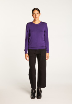 Round neck merino wool sweater - Asena